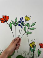 Foto van Glas in lood: bloemen